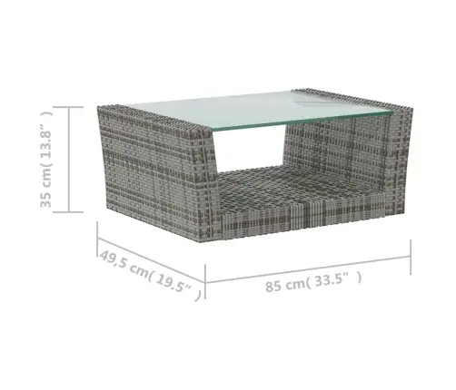 Sodo Komplektas Su Pagalvėlėmis, 16 Dalių, Pilkas, Poliratanas