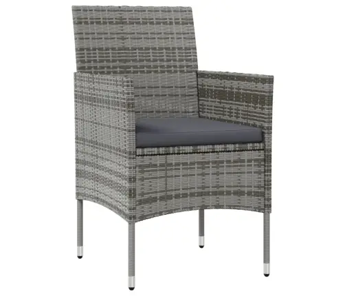 Sodo Komplektas Su Pagalvėlėmis, 8 Dalių, Pilkas, Poliratanas