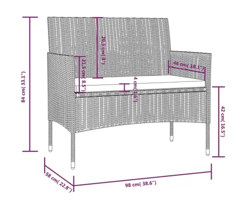 Sodo Komplektas Su Pagalvėlėmis, 16 Dalių, Pilkas, Poliratanas