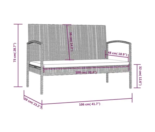8-Daļīgs Dārza Atpūtas Mēbeļu Komplekts, Brūna Pe Rotangpalma Vidaxl