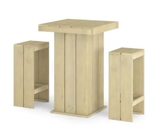 3-Daļīgs Dārza Bāra Mēbeļu Komplekts, Impregnēta Priede Vidaxl