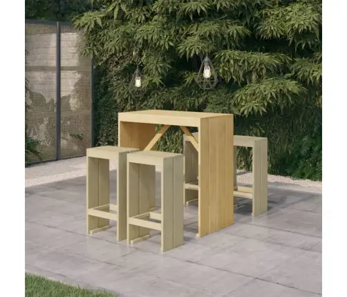 5-Daļīgs Dārza Bāra Mēbeļu Komplekts, Impregnēta Priede Vidaxl