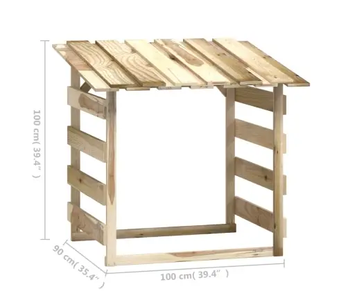 Pergola Ar Jumtu, 3 Gab., 100X90X100 Cm, Impregnēta Priede Vidaxl
