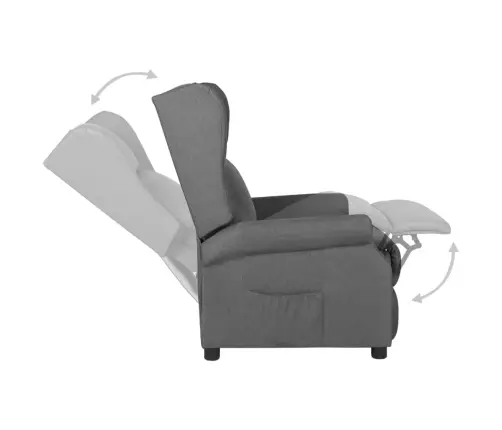 Atpūtas Krēsls, Atgāžams, Gaiši Pelēks Audums Vidaxl