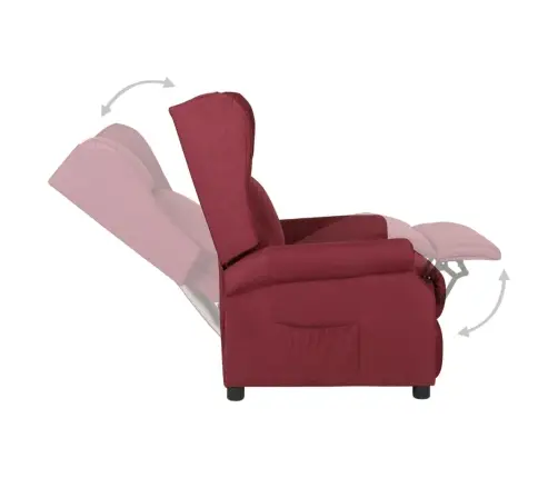 Atpūtas Krēsls, Atgāžams, Vīnsarkans Audums Vidaxl