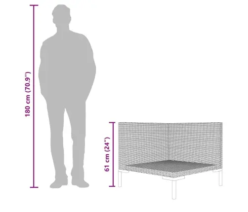 Sodo Sofa Su Pagalvėlėmis, Pusapvalis Poliratanas