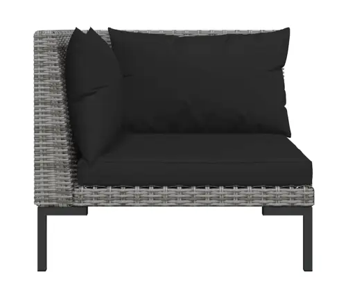 Sodo Komplektas, 3 Dalių, Pilkas, Pusapvalis Poliratanas