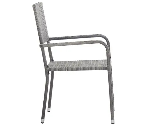 Dārza Krēsli, 2 Gab., Pelēki, Pe Rotangpalma Vidaxl