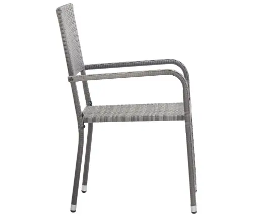 Dārza Krēsli, 4 Gab., Pelēki, Pe Rotangpalma Vidaxl