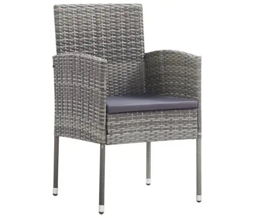 Dārza Krēsli Ar Pelēkiem Spilveniem 2Gb. Pelēki, Pe Rotangpalma Vidaxl