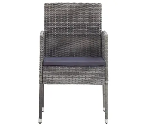 Dārza Krēsli Ar Pelēkiem Spilveniem 2Gb. Pelēki, Pe Rotangpalma Vidaxl