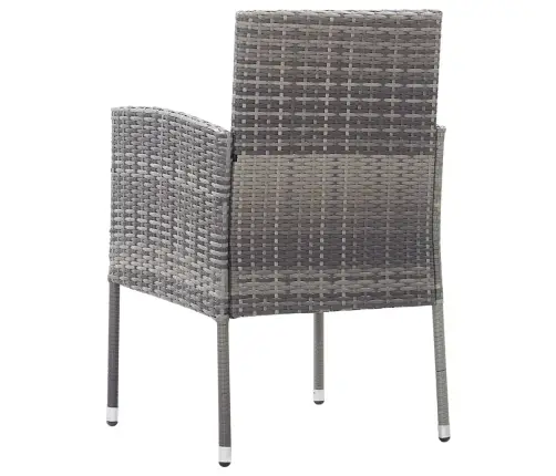 Dārza Krēsli Ar Pelēkiem Spilveniem 2Gb. Pelēki, Pe Rotangpalma Vidaxl