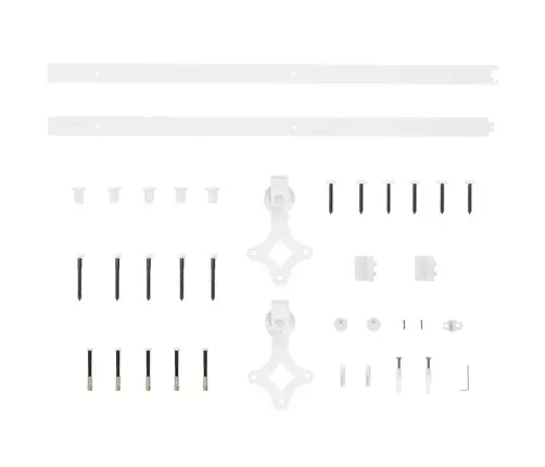 Bīdāmo Durvju Sistēma, 183 Cm, Balts Tērauds Vidaxl