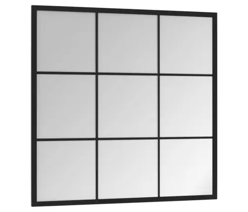 Sienas Spogulis, Melns, 60X60 Cm, Metāls Vidaxl