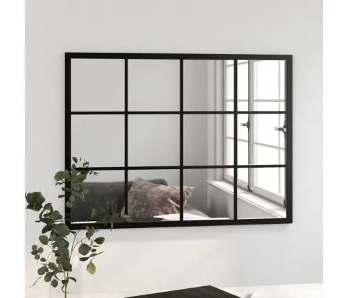 Sienas Spogulis, Melns, 80X60 Cm, Metāls Vidaxl