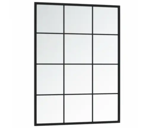 Sienas Spogulis, Melns, 80X60 Cm, Metāls Vidaxl