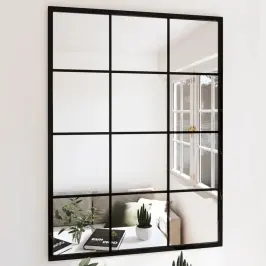 Seinapeegel, Must, 80 X 60 cm Metall