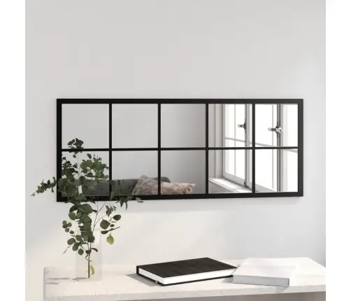 Sienas Spogulis, Melns, 100X40 Cm, Metāls Vidaxl