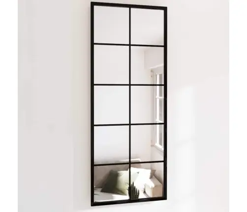 Sienas Spogulis, Melns, 100X40 Cm, Metāls Vidaxl