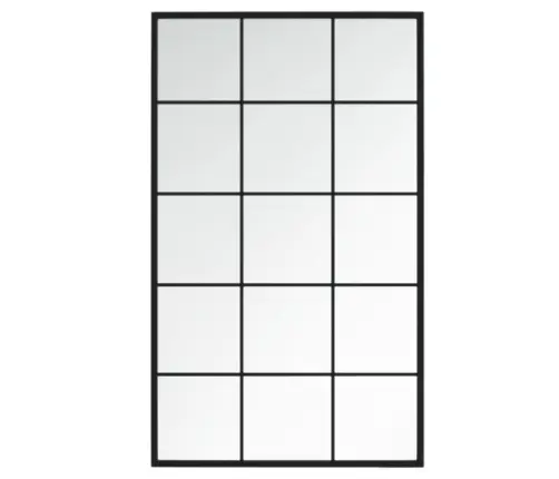 Seinapeegel, Must, 100 X 40 cm Metall