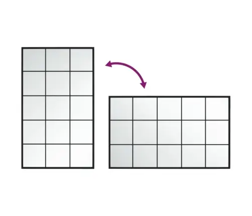 Seinapeegel, Must, 100 X 40 cm Metall
