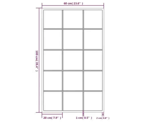 Seinapeegel, Must, 100 X 40 cm Metall