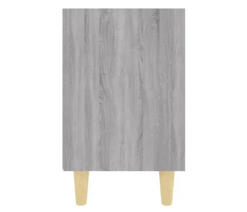 Naktsskapīši Ar Koka Kājām, 2 Gab., Pelēcīga Ozola, 40X30X50 Cm Vidaxl