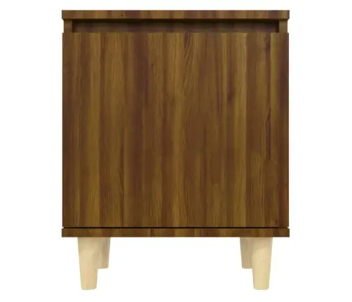 Naktinė Spintelė Su Medinėmis Kojomis, Ruda Ąžuolo, 40X30X50Cm Naktinė Spintelė Su Medinėmis Kojomis, Ruda Ąžuolo, 40X30X50Cm