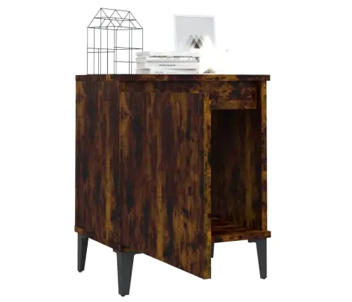 Naktsskapītis Ar Metāla Kājām, Ozolkoka Krāsa, 40X30X50 Cm Vidaxl