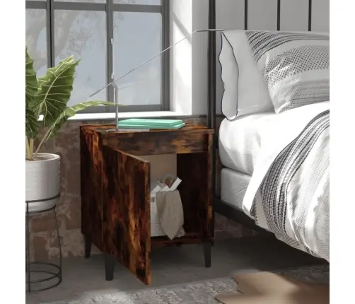 Naktsskapīši Ar Metāla Kājām, Ozolkoka Krāsa, 40X30X50 Cm Vidaxl