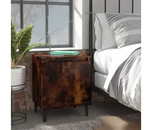 Naktsskapīši Ar Metāla Kājām, Ozolkoka Krāsa, 40X30X50 Cm Vidaxl