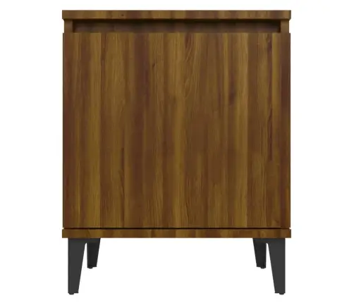 Naktinė Spintelė Su Metalinėmis Kojomis, Ruda, 40X30X50Cm