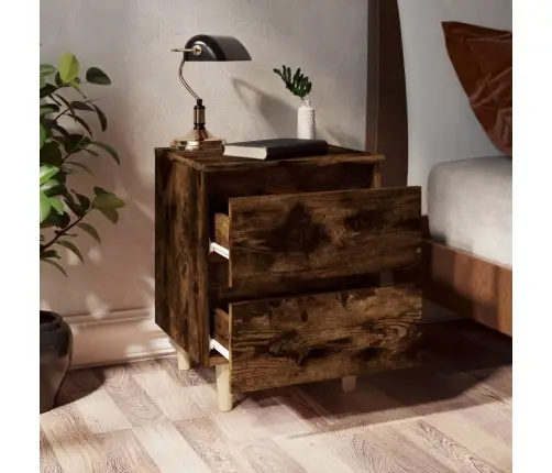 Naktsskapītis, Masīvkoka Kājas, Ozolkoka Krāsa, 40X35X50 Cm Vidaxl