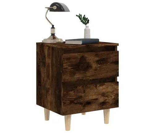 Naktsskapītis, Masīvkoka Kājas, Ozolkoka Krāsa, 40X35X50 Cm Vidaxl