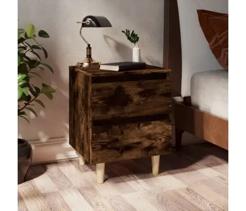 Naktsskapītis, Masīvkoka Kājas, Ozolkoka Krāsa, 40X35X50 Cm Vidaxl