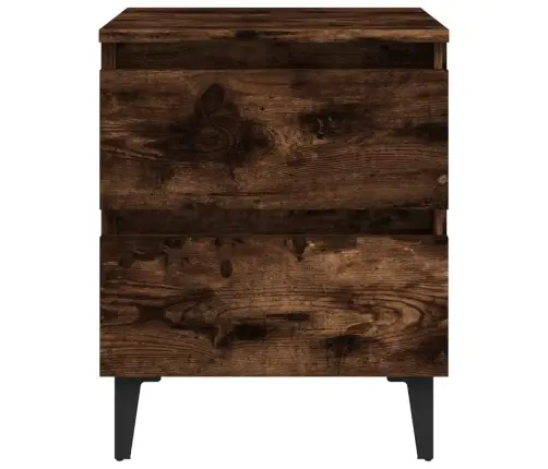 Naktinė Spintelė Su Metalinėmis Kojelėmis, Ąžuolo, 40X35X50Cm