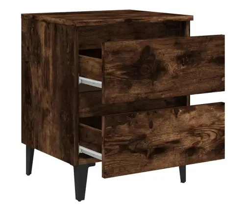 Naktinė Spintelė Su Metalinėmis Kojelėmis, Ąžuolo, 40X35X50Cm