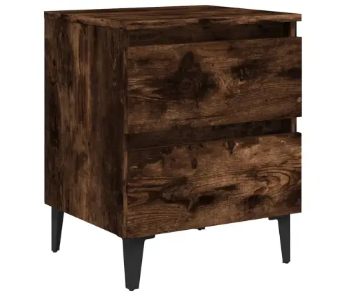 Naktinės Spintelės Su Kojomis, 2Vnt., Dūminės, 40X35X50Cm Naktinės Spintelės Su Kojomis, 2Vnt., Dūminės, 40X35X50Cm