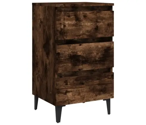 Naktinė Spintelė Su Metalinėmis Kojelėmis, Ąžuolo, 40X35X69Cm Naktinė Spintelė Su Metalinėmis Kojelėmis, Ąžuolo, 40X35X69Cm