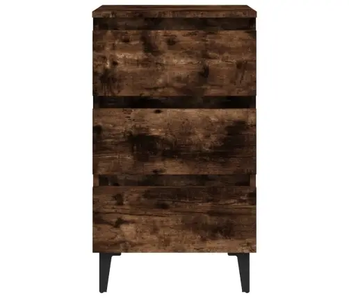 Naktinė Spintelė Su Metalinėmis Kojelėmis, Ąžuolo, 40X35X69Cm Naktinė Spintelė Su Metalinėmis Kojelėmis, Ąžuolo, 40X35X69Cm