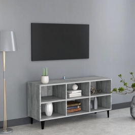 Tv Plaukts Ar Metāla Kājām, Pelēcīga Ozola Krāsa, 103,5X30X50Cm Vidaxl