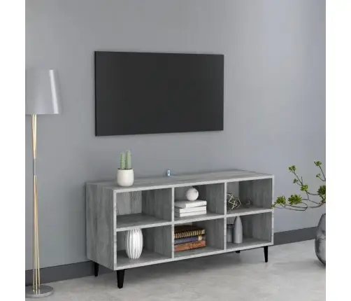 Tv Plaukts Ar Metāla Kājām, Pelēcīga Ozola Krāsa, 103,5X30X50Cm Vidaxl Tv Plaukts Ar Metāla Kājām, Pelēcīga Ozola Krāsa, 103,5X30X50Cm Vidaxl