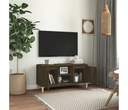 Tv Skapītis Ar Masīvkoka Kājām, Ozolkoka Krāsa, 103,5X35X50 Cm Vidaxl