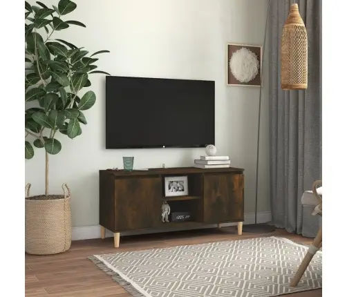 Tv Skapītis Ar Masīvkoka Kājām, Ozolkoka Krāsa, 103,5X35X50 Cm Vidaxl