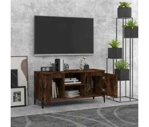 Tv Skapītis Ar Metāla Kājām, Ozolkoka Krāsa, 103,5X35X50 Cm Vidaxl