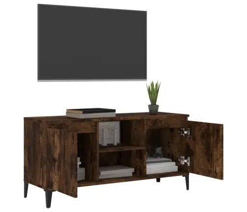 Tv Skapītis Ar Metāla Kājām, Ozolkoka Krāsa, 103,5X35X50 Cm Vidaxl