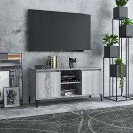 Tv Skapītis Ar Metāla Kājām, Pelēka Ozola Krāsa, 103,5X35X50 Cm Vidaxl