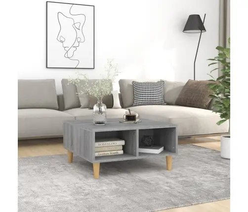 Kafijas Galdiņš, Pelēka Ozola, 60X60X30 Cm, Inženierijas Koks Vidaxl