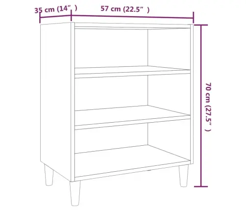 Šoninė Spintelė, Pilka Ąžuolo, 57X35X70cm Apdirbta Mediena