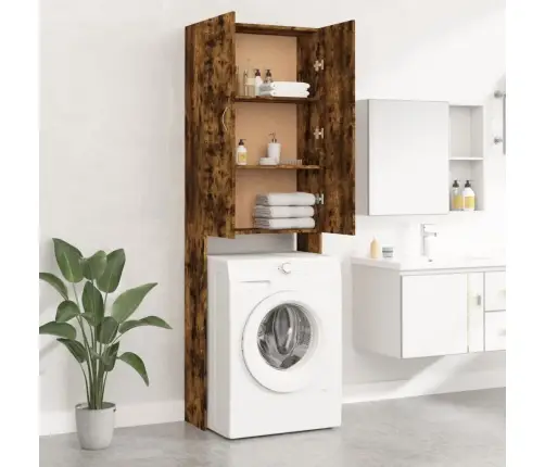 Skalbimo Mašinos Spintelė, Dūminio Ąžuolo, 64X25,5X190Cm